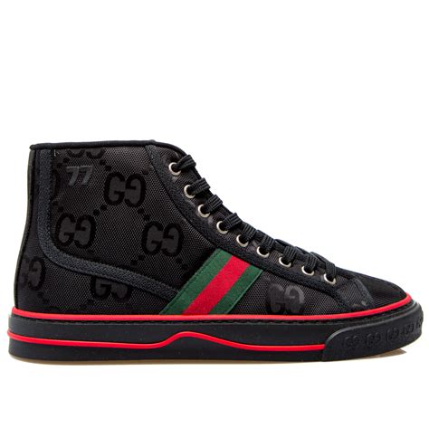 black gucci ice breaker with green accents|black gucci shoes.